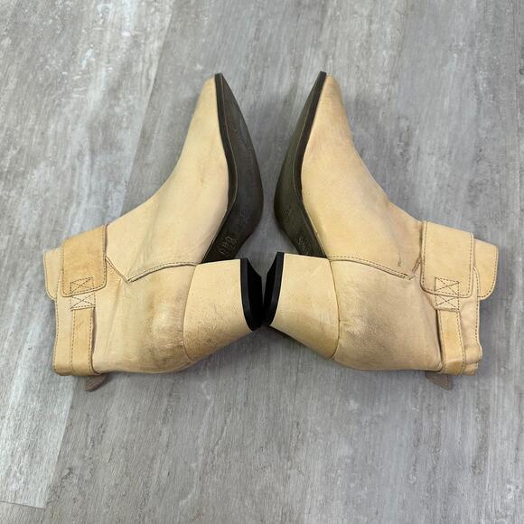 Free People Belleville Leather Ankle BootS Neutral Distressed Size 38 - Picture 5 of 10